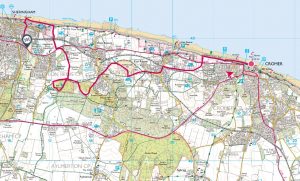 07 Cromer to Sheringham linear (4 hills) Incleborough, Roman Camp, Stone Hill and Beeston Bump 6 miles